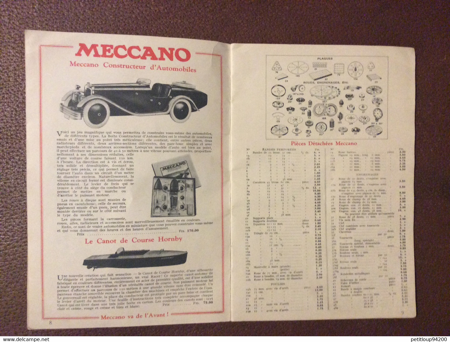 JEU DE CONSTRUCTION  MECCANO + Catalogue MECCANO & Trains HORNBY + Valise  ANNEES 1930