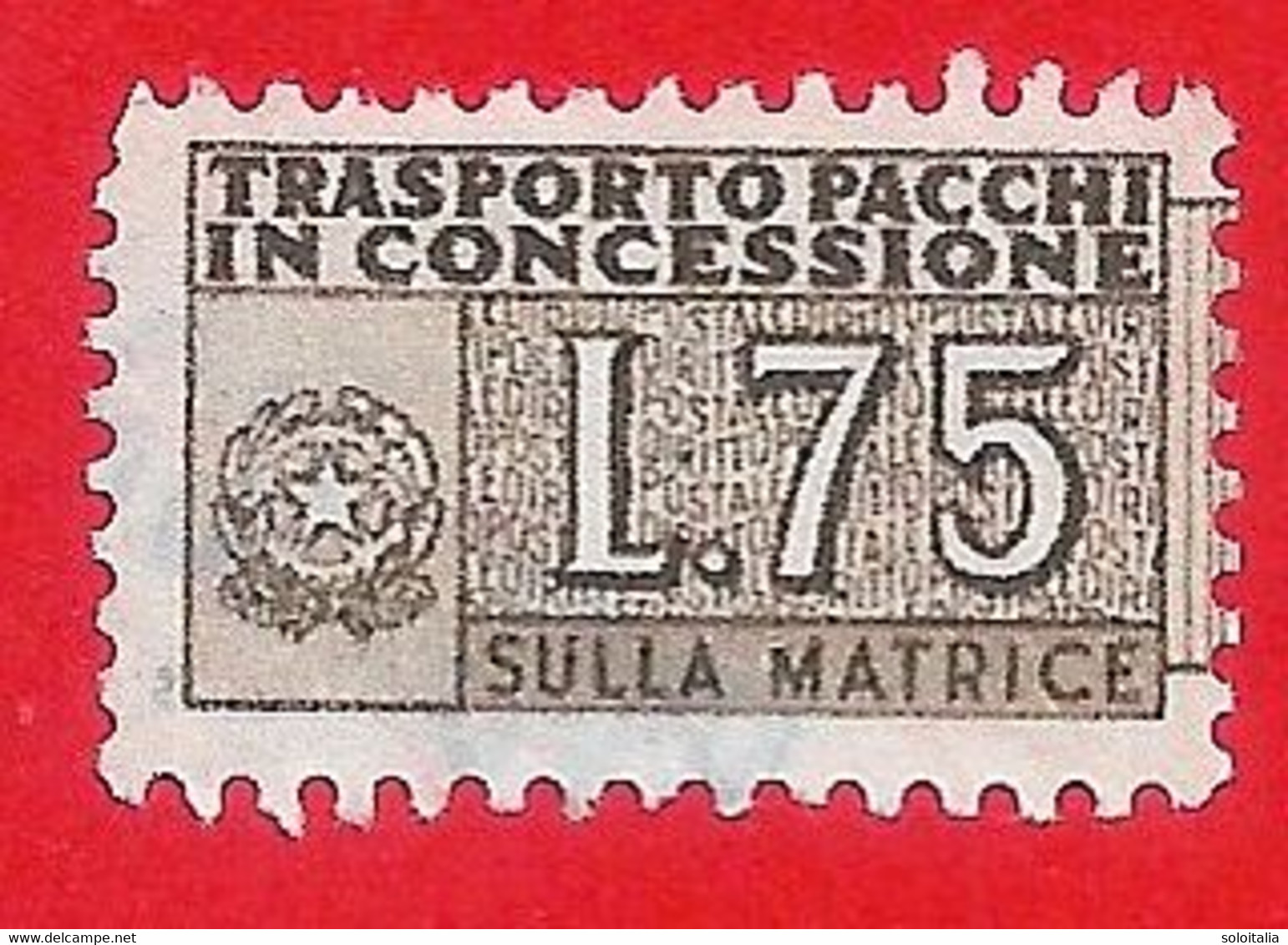 1946/81 (9) Pacchi In Concessione Filigrana Stelle Lire 75 -  Matrice - Colis-concession