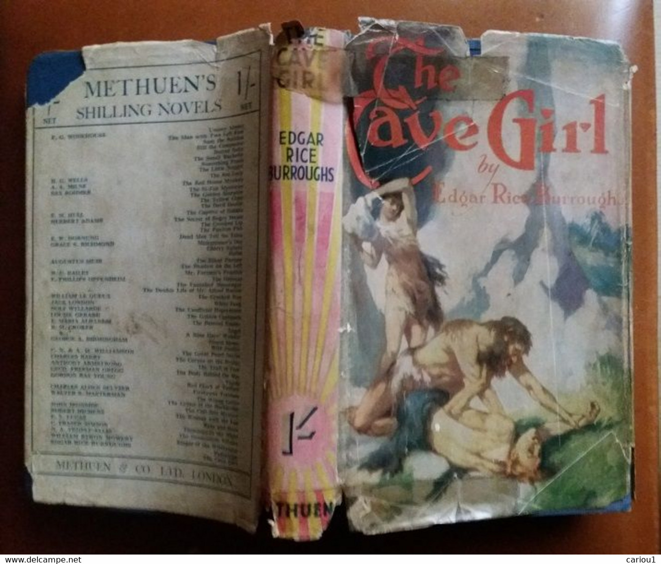 C1  Edgar Rice Burroughs THE CAVE GIRL Methuen 1935 JAQUETTE Dust Jacket PORT INCLUS France - Science Fiction