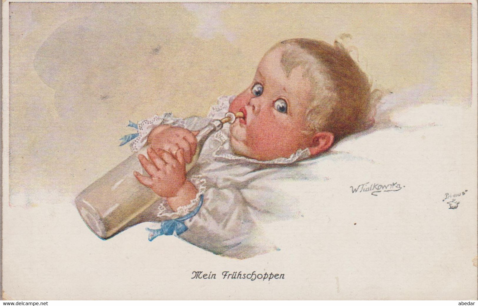 Wally Fialkowska Enfant Baby Old PC. Cpa. 1919 - Fialkowska, Wally