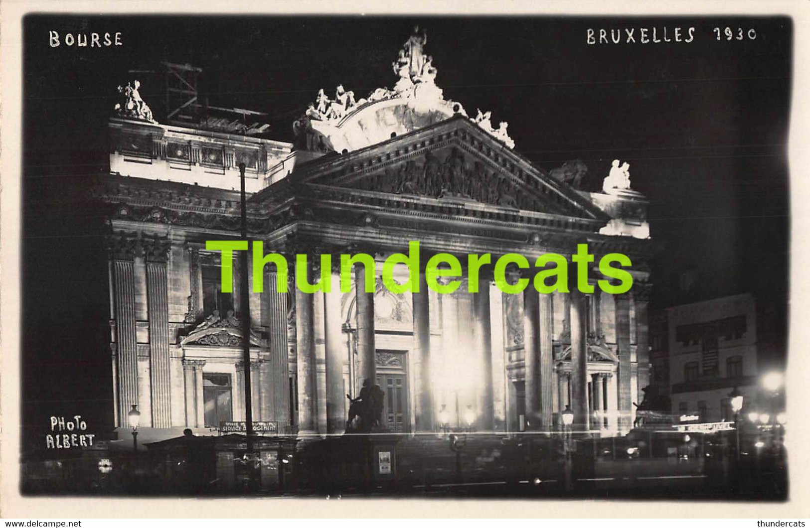 CPA BRUXELLES CARTE DE PHOTO ALBERT 1930 NUIT BIJ NACHT BOURSE - Brussels By Night