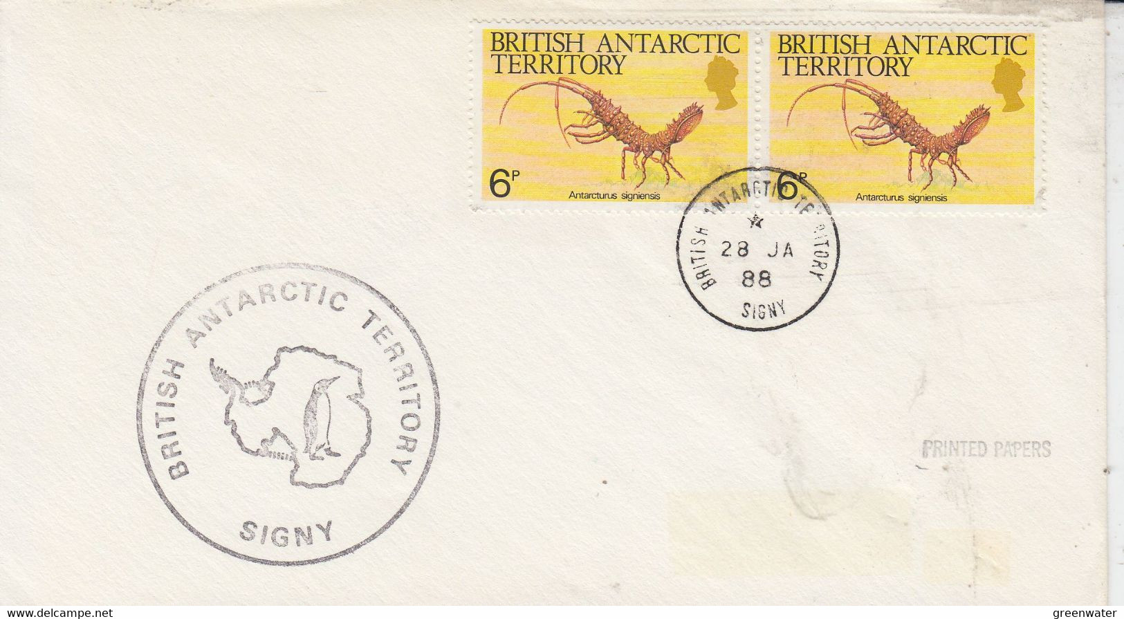British Antarctic Territory (BAT) Cover  Ca Signy 28 JA 1988(AT216) - Briefe U. Dokumente