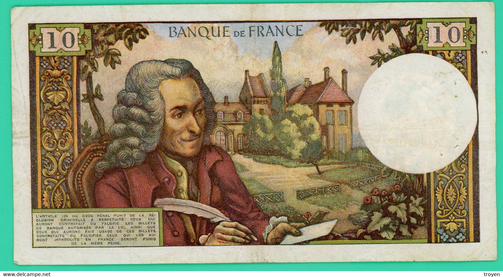 10 Francs - Voltaire - France -E.6-1-1966.E  N°48398 /H.215 - TB +- - 10 F 1963-1973 ''Voltaire''