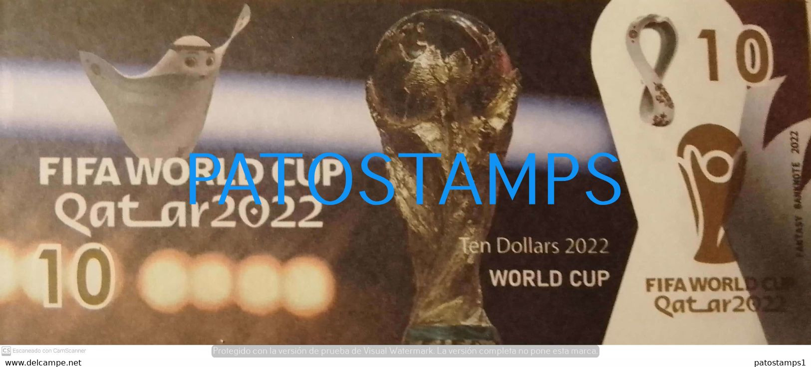 197556 BILLETE FANTASY TICKET 10 BANK ARGENTINA SOCCER FUTBOL FIFA WORLD CUP 2022 QATAR FIGURES PLAYERS NO POSTCARD - Vrac - Billets