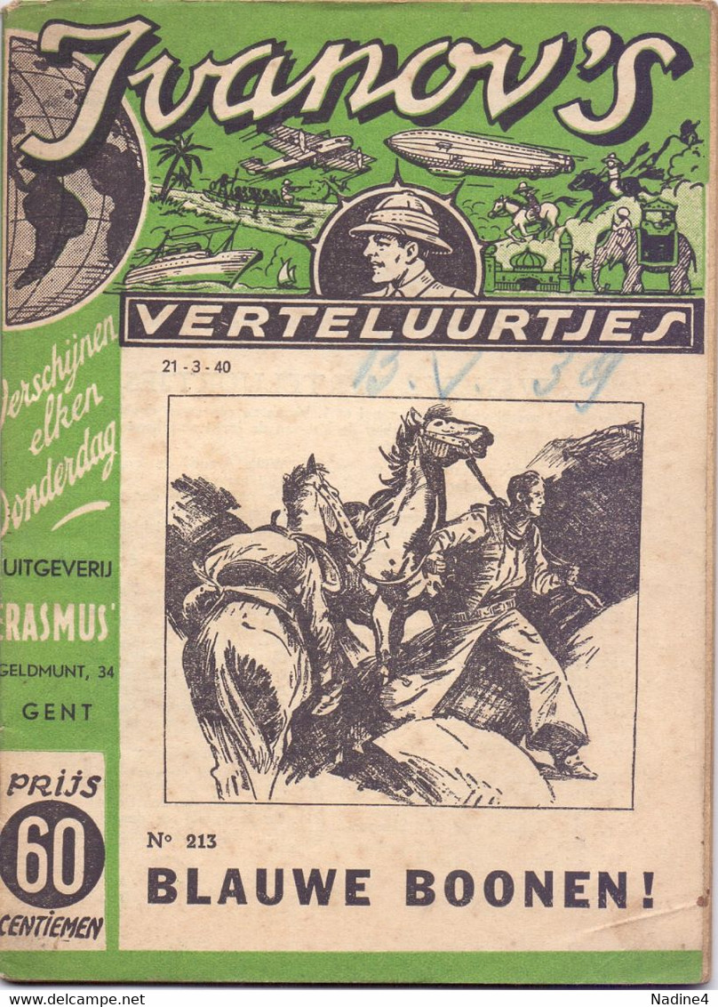 Tijdschrift Ivanov's Verteluurtjes - N° 213 - Blauwe Bonen - Sacha Ivanov - Uitg. Erasmus Gent - 1940 - Juniors