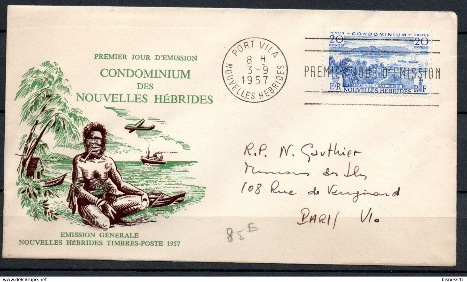 Lettre De Nouvelles Hébrides Port Vila 1957 N° 178 Oblitéré - Covers & Documents