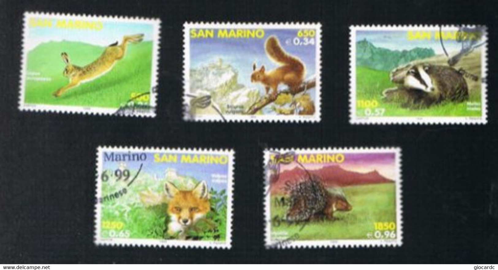 SAN MARINO - UN 1683.1687 - 1999 FAUNA LOCALE   (COMPLET SET OF 5)  - USED° - Oblitérés