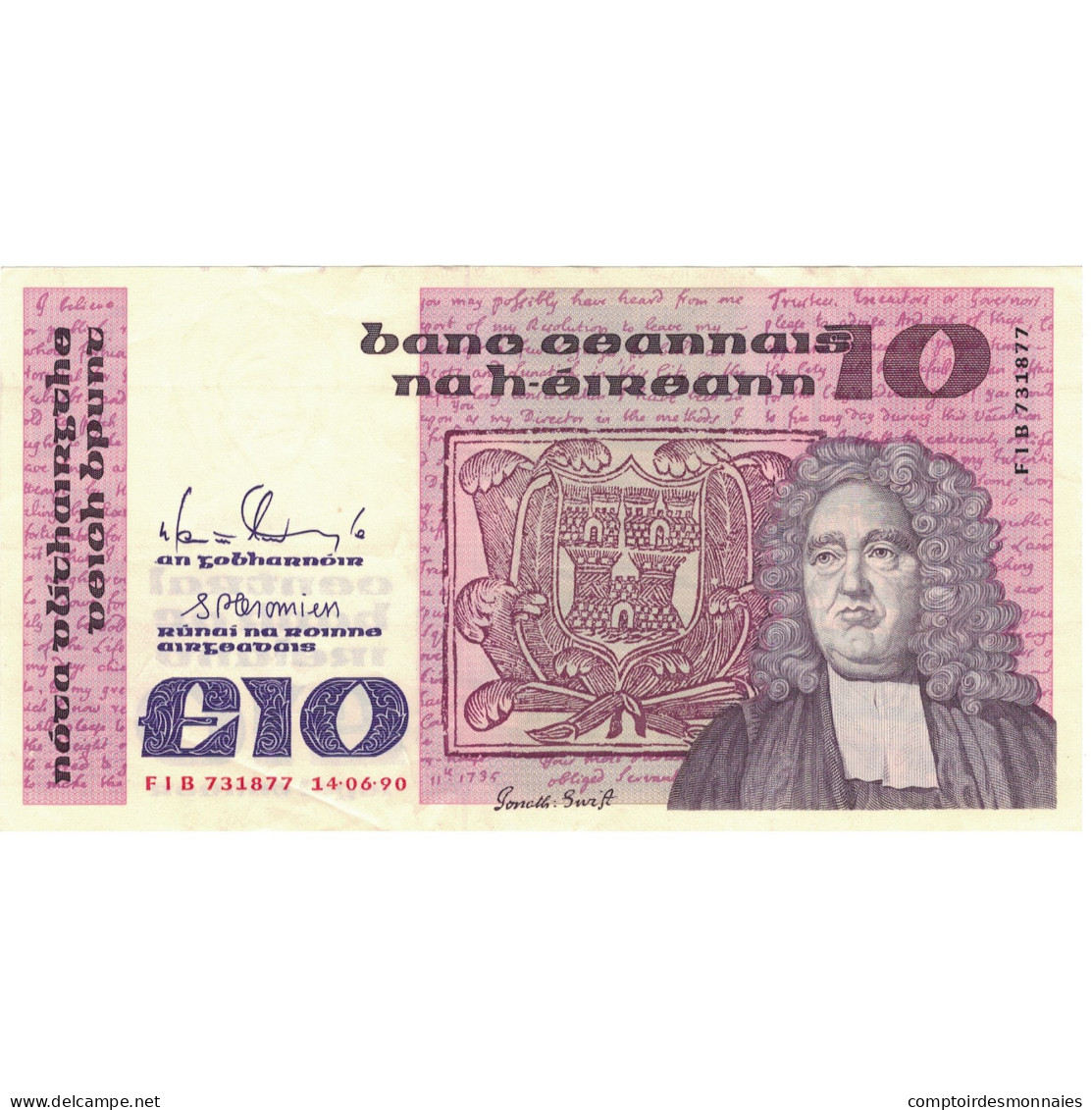 Billet, République D'Irlande, 10 Pounds, 1990, 1990-03-01, KM:72a, SUP+ - Irland