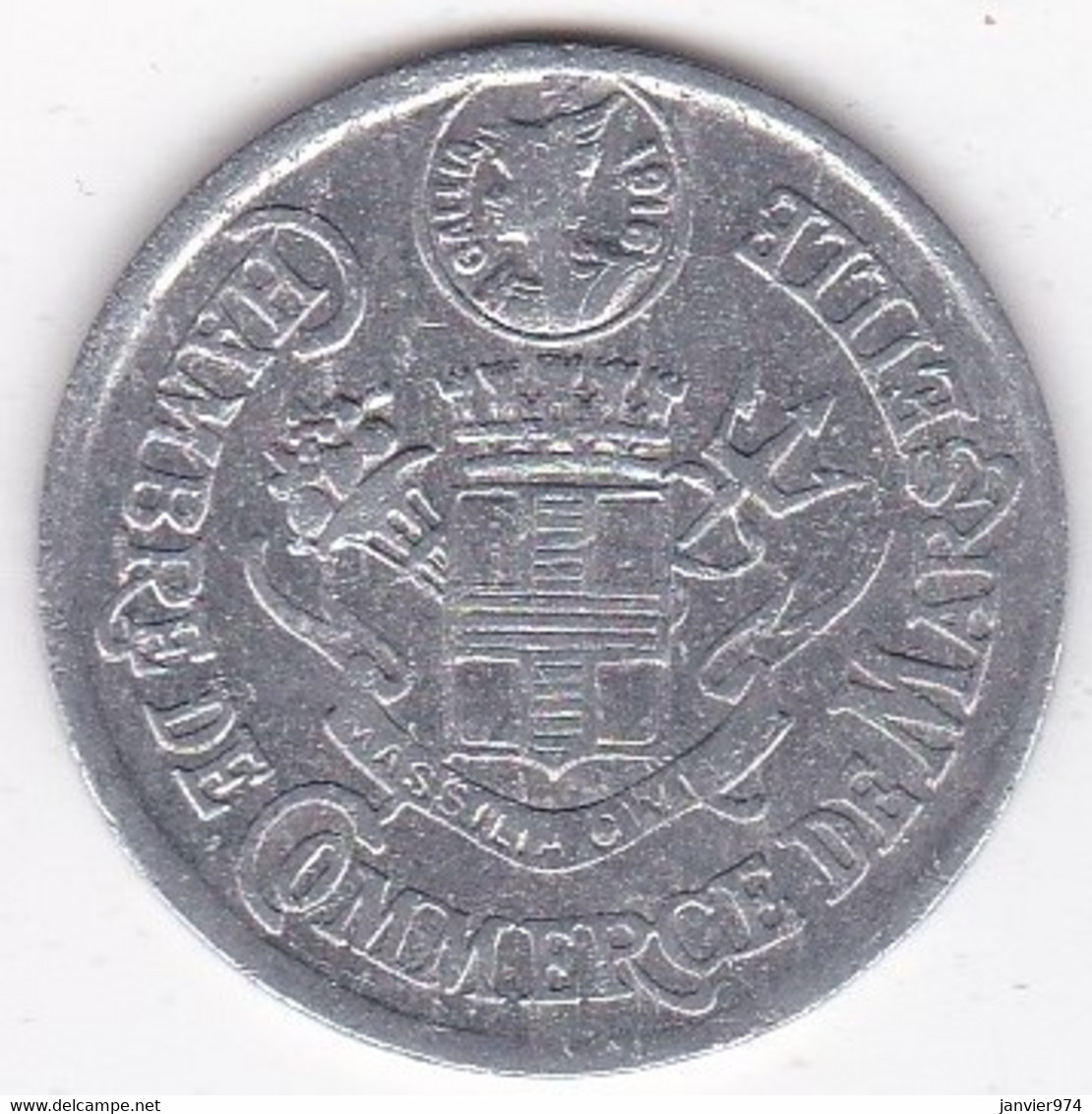 13. Bouche Du Rhône. Marseille. Chambre De Commerce. 10 Centimes 1916, En Aluminium - Monetari / Di Necessità