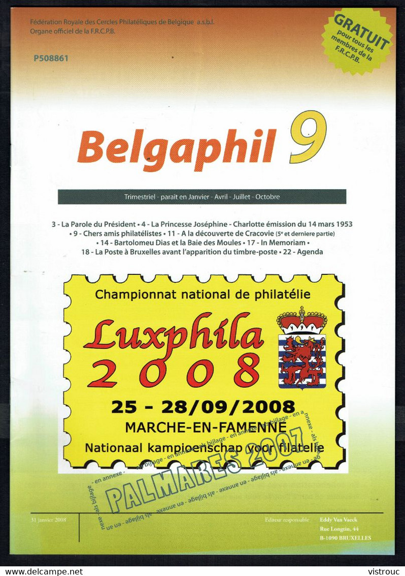 BELGAPHIL - N° 9 - Janvier 2008. - Francesi (dal 1941))