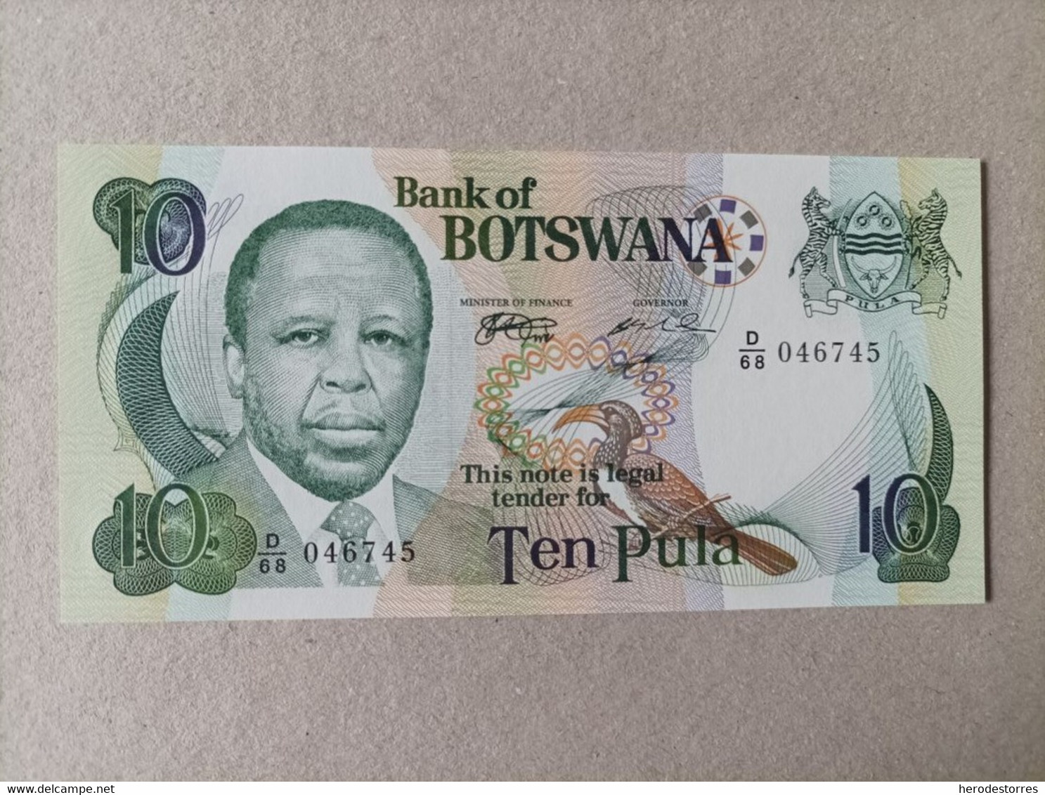 Billete De Botswana De 10 Pula, Año 1999, Nº Bajo, UNC - Botswana