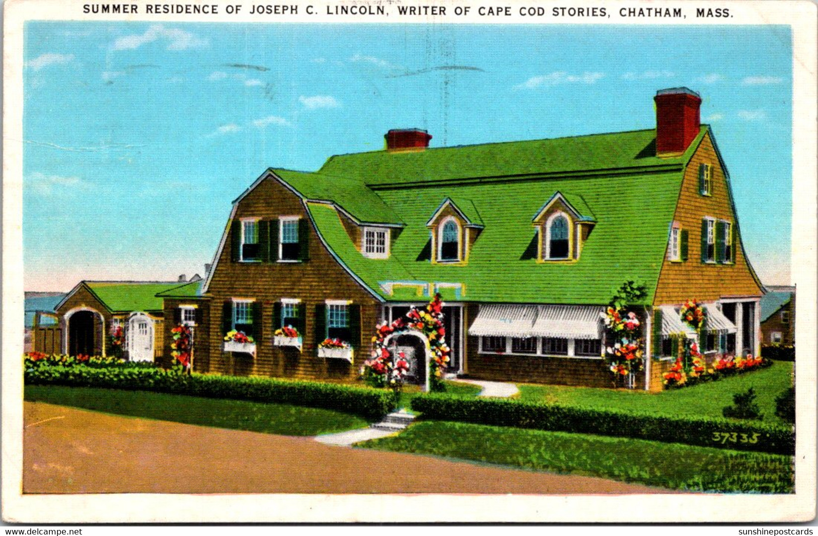 Massachusetts Cape Cod Chatham Summer Residence Of Joseph C Lincoln Writer Of Cape Cod Stories 1938 - Cape Cod