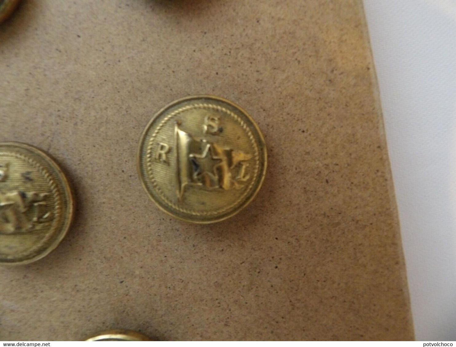 RED STAR LINE : 24mm Brass Officer's Uniform Button - Décoration Maritime