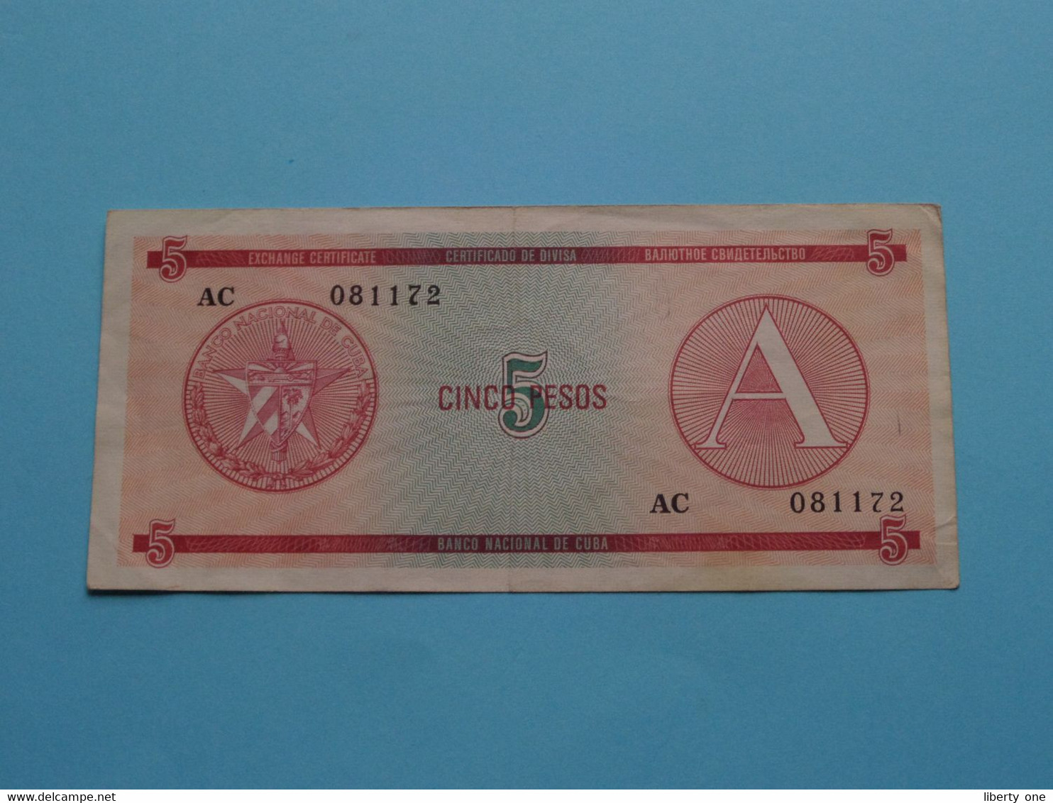 Cinco 5 Pesos > CUBA 1985 - AC 081172 ( Voir / See > Scans ) Circulated ! - Cuba