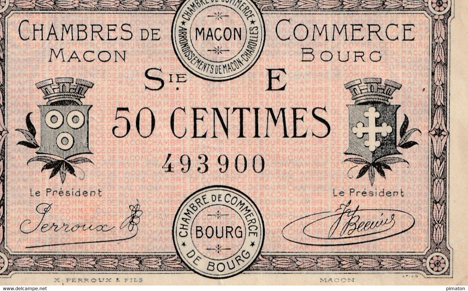 Billet De Nécessité - CHAMBRES DE COMMERCE De MACON Et De BOURG - 50 CENTIMES 1920 - Other - Asia