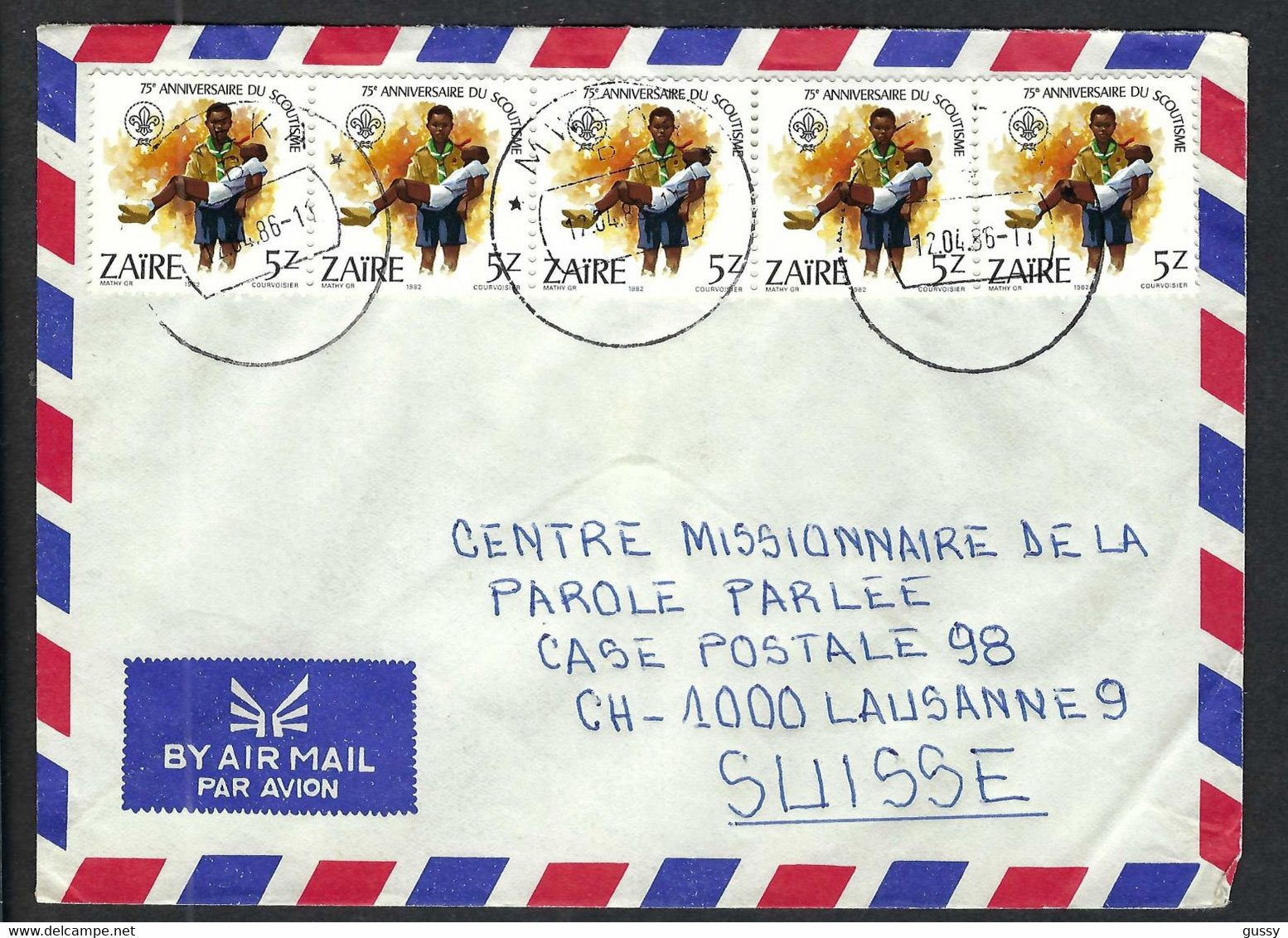 ZAÏRE P.A. 1986: LSC P.A. De Mweka Pour Lausanne (Suisse) - Lettres & Documents