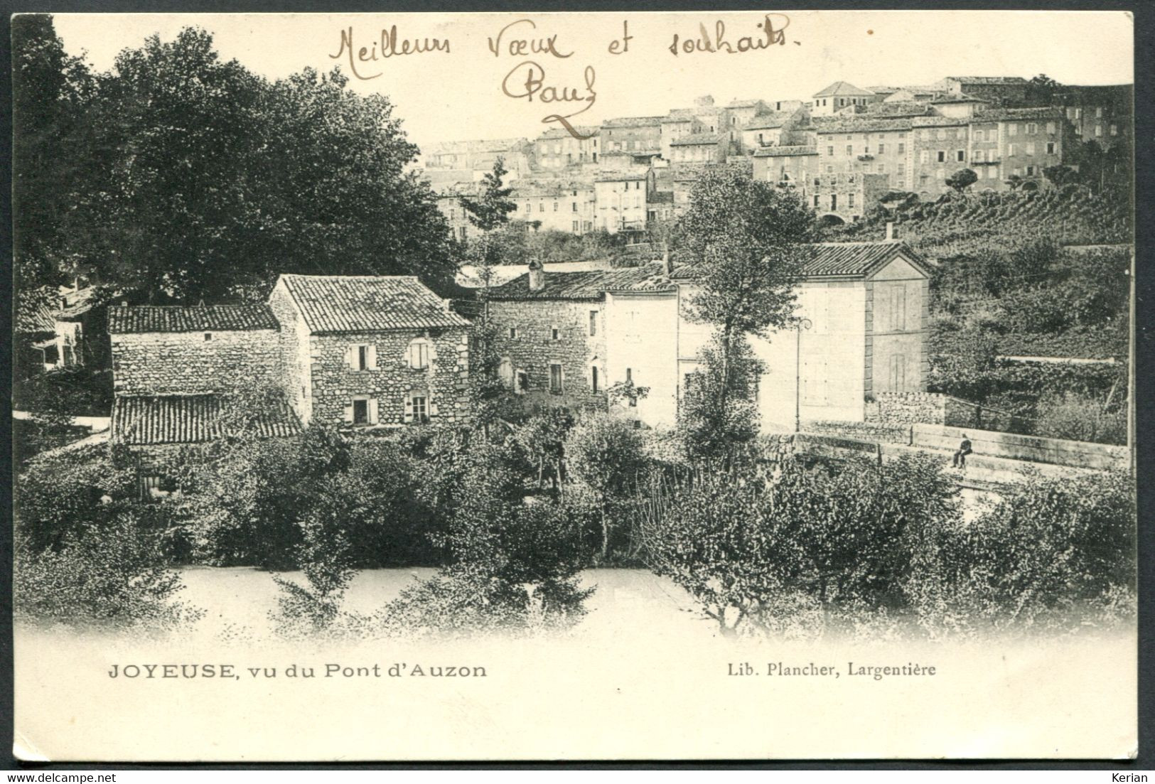 Joyeuse Vu Du Pont D'Auzon - Lib. Plancher - Voir 2 Scans Larges - Joyeuse