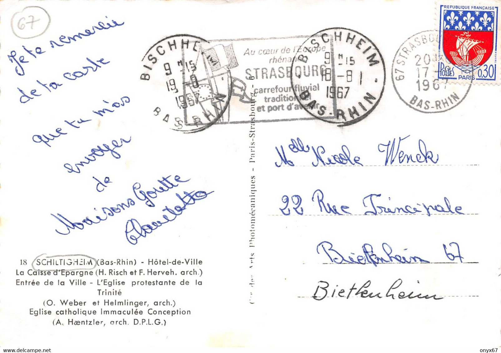 GF-SCHILTIGHEIM (67-Bas-Rhin) Souvenir 5 Vues-Flamme Philatélique  Strasbourg-FORMAT 10 X 15 - Schiltigheim