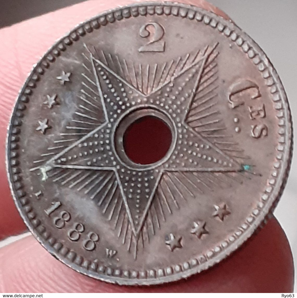Monnaie 2 Centimes 1888 Léopold II Congo - 1885-1909: Leopold II