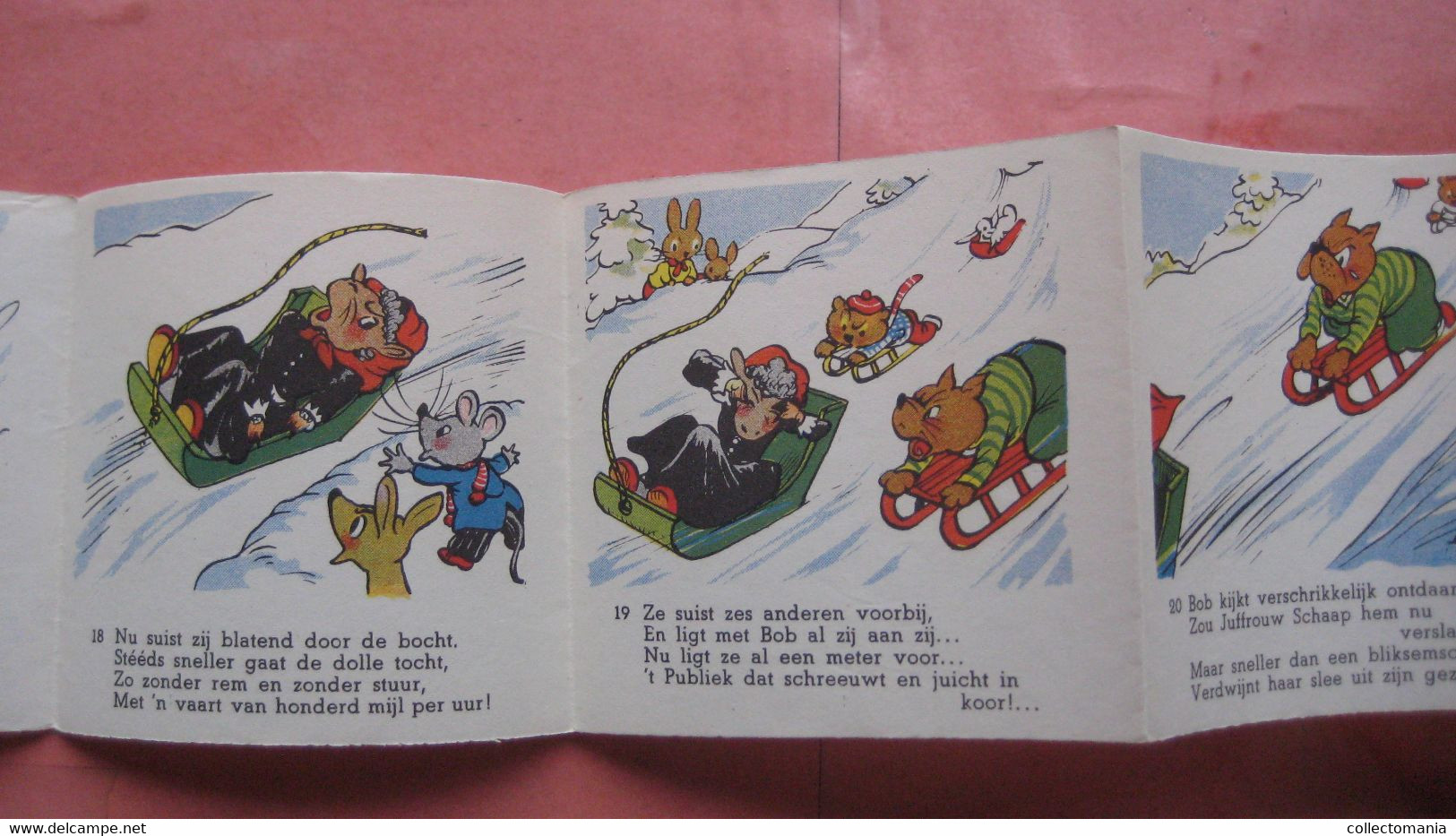 1952 Flipje, FRUITBAASJE de BETUWE, 4 kompl. series = 8 stroken in elk, voor kinderbioskoop FLIPPOSCOOP,  Prima staat