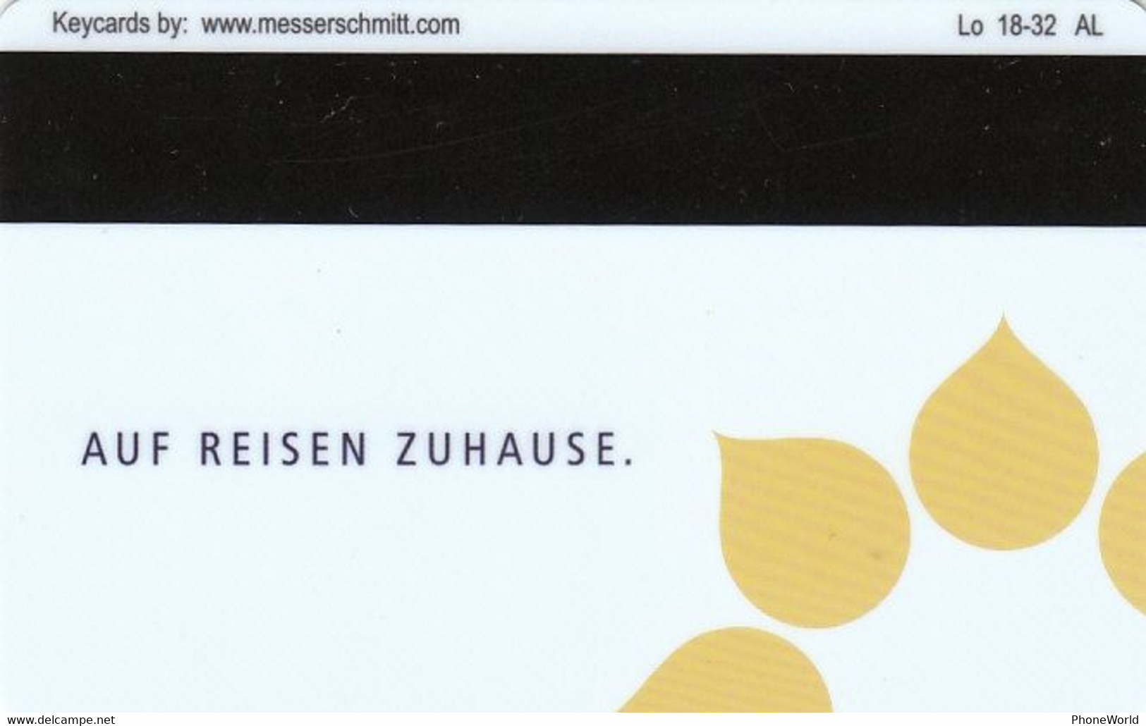 Hotel Magnetic Key Card From Messerschmitt, Euskirchen (germany), Welcome Hotel - Autres & Non Classés