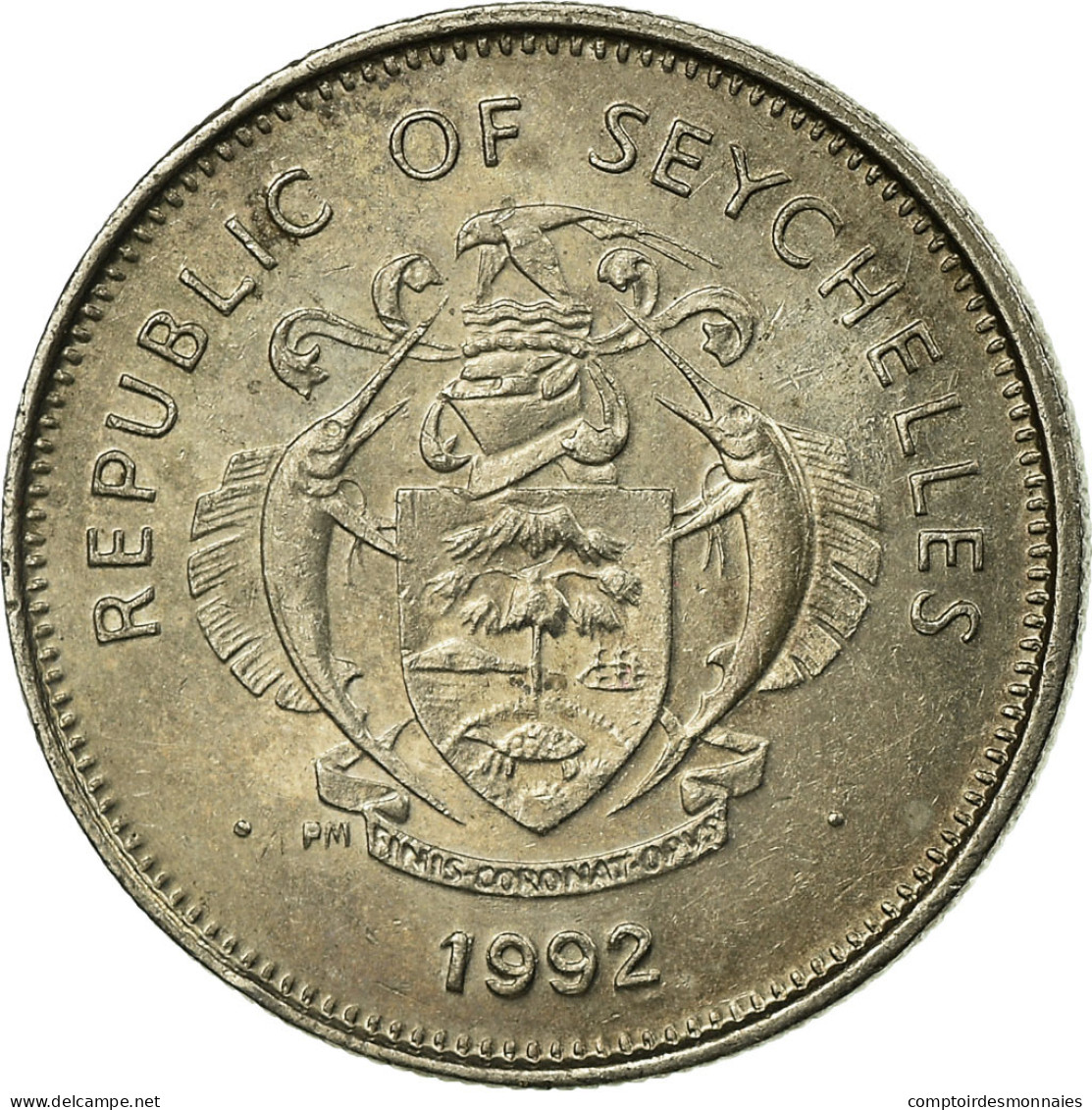 Monnaie, Seychelles, 25 Cents, 1992, TTB, Copper-nickel, KM:49.2 - Seychelles