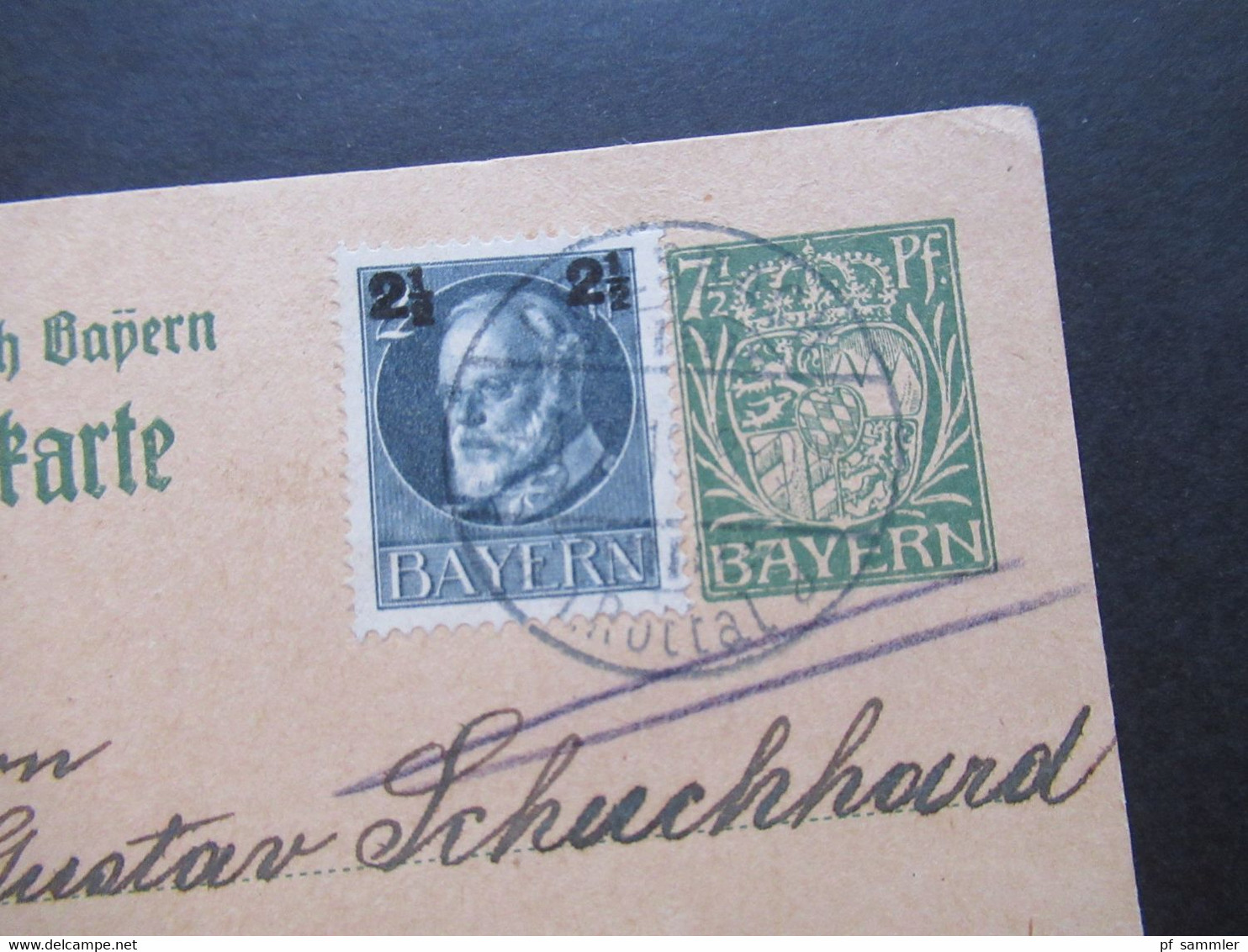 AD Bayern 1914 Ganzsache Mit Zusatzfrankatur Nach Braunschweig - Postal  Stationery