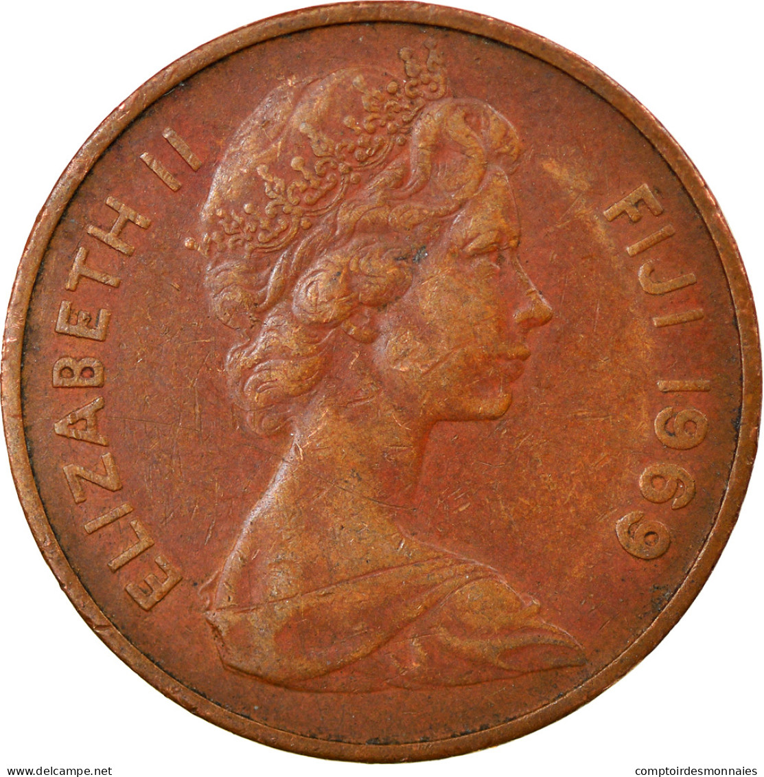 Monnaie, Fiji, Elizabeth II, 2 Cents, 1969, TTB, Bronze, KM:28 - Fiji