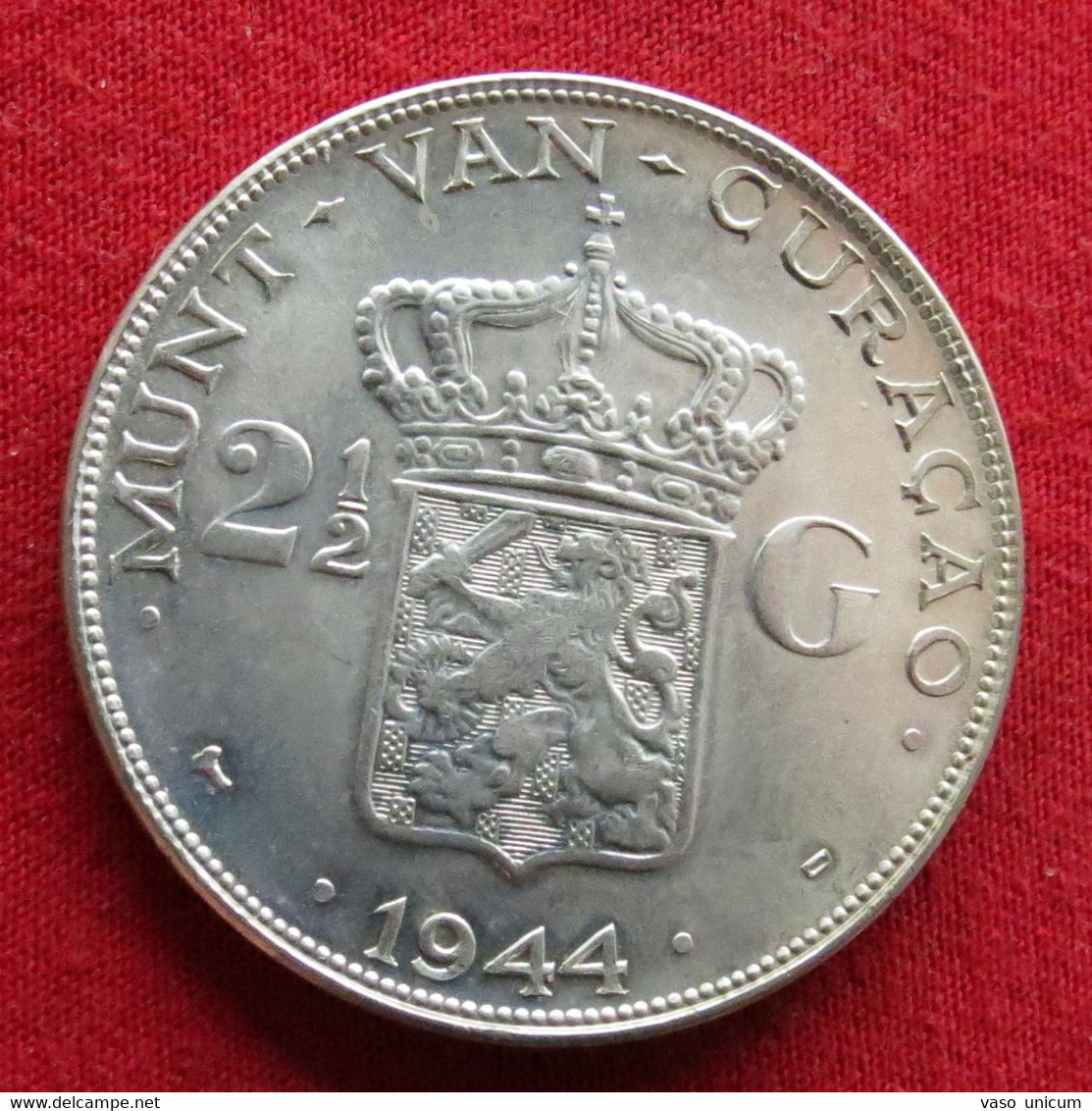 Curacao Antilles Netherlands  2.1/2   Gulden 1944 Unc - Curaçao