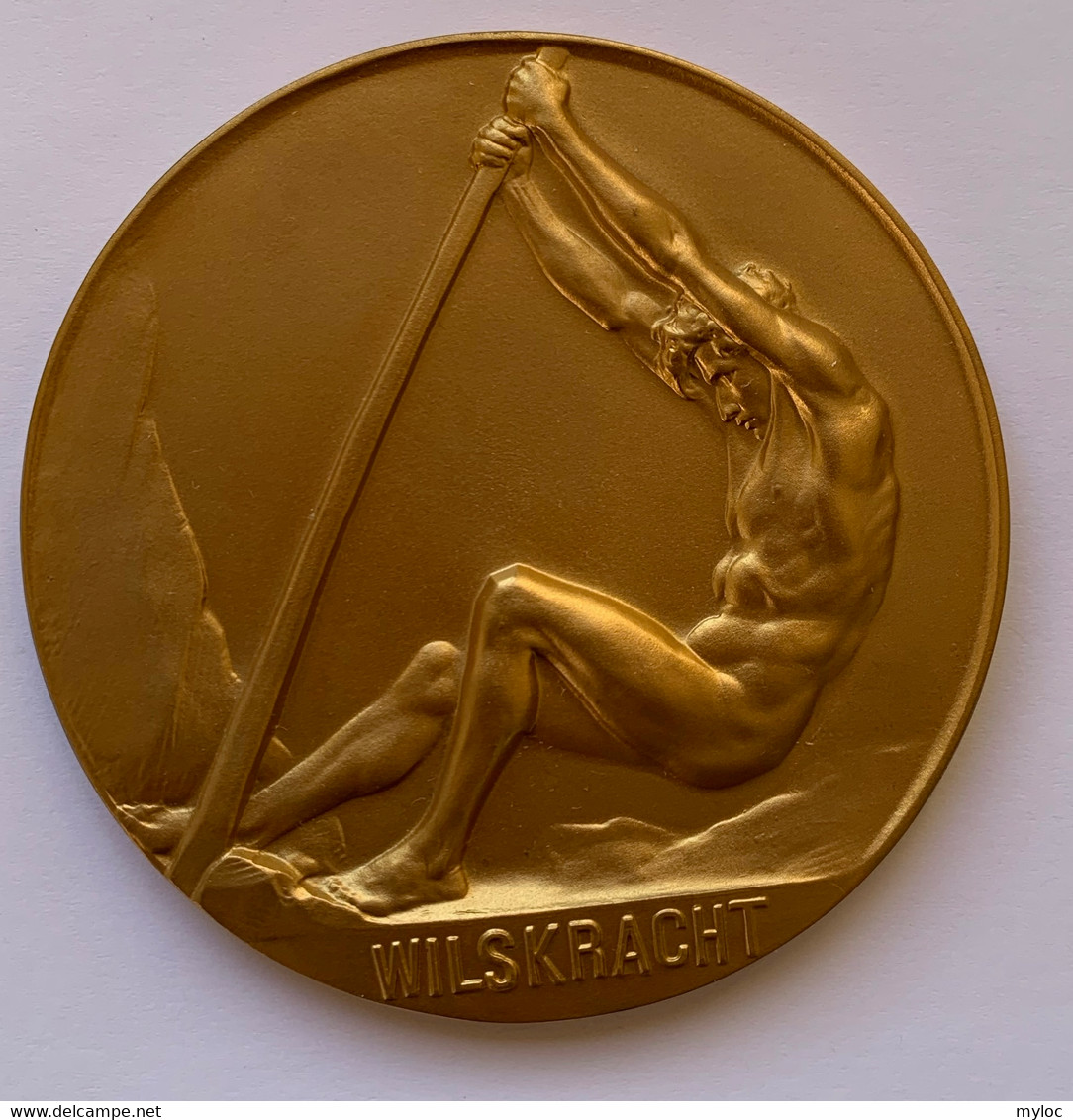 Médaille. Wilskracht. Ministerie Nationale Opvoeding. Prijs Regering 1967-1968. Leerling Koninklijk Lyceum Brussel 2 - Professionals / Firms