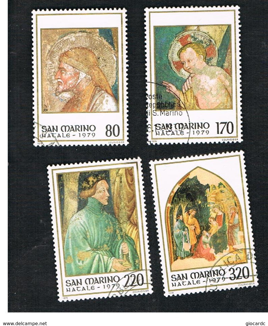 SAN MARINO - UNIF. 1045.10482 - 1979  NATALE (SERIE COMPLETA DI 4)  -  USATI (USED°) - Oblitérés