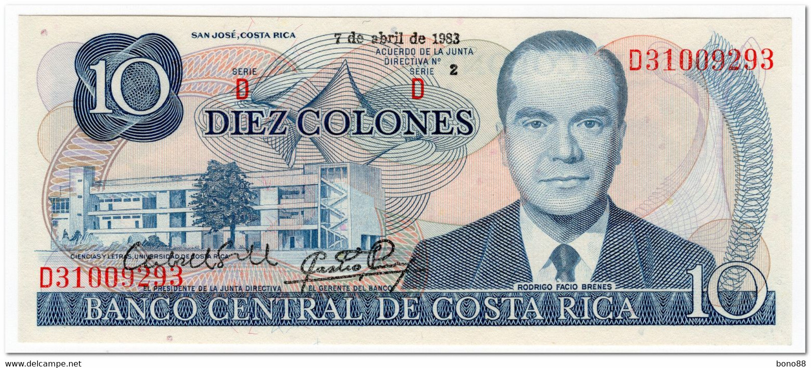 COSTA RICA,10 COLONES,1983,P.237b,UNC - Costa Rica