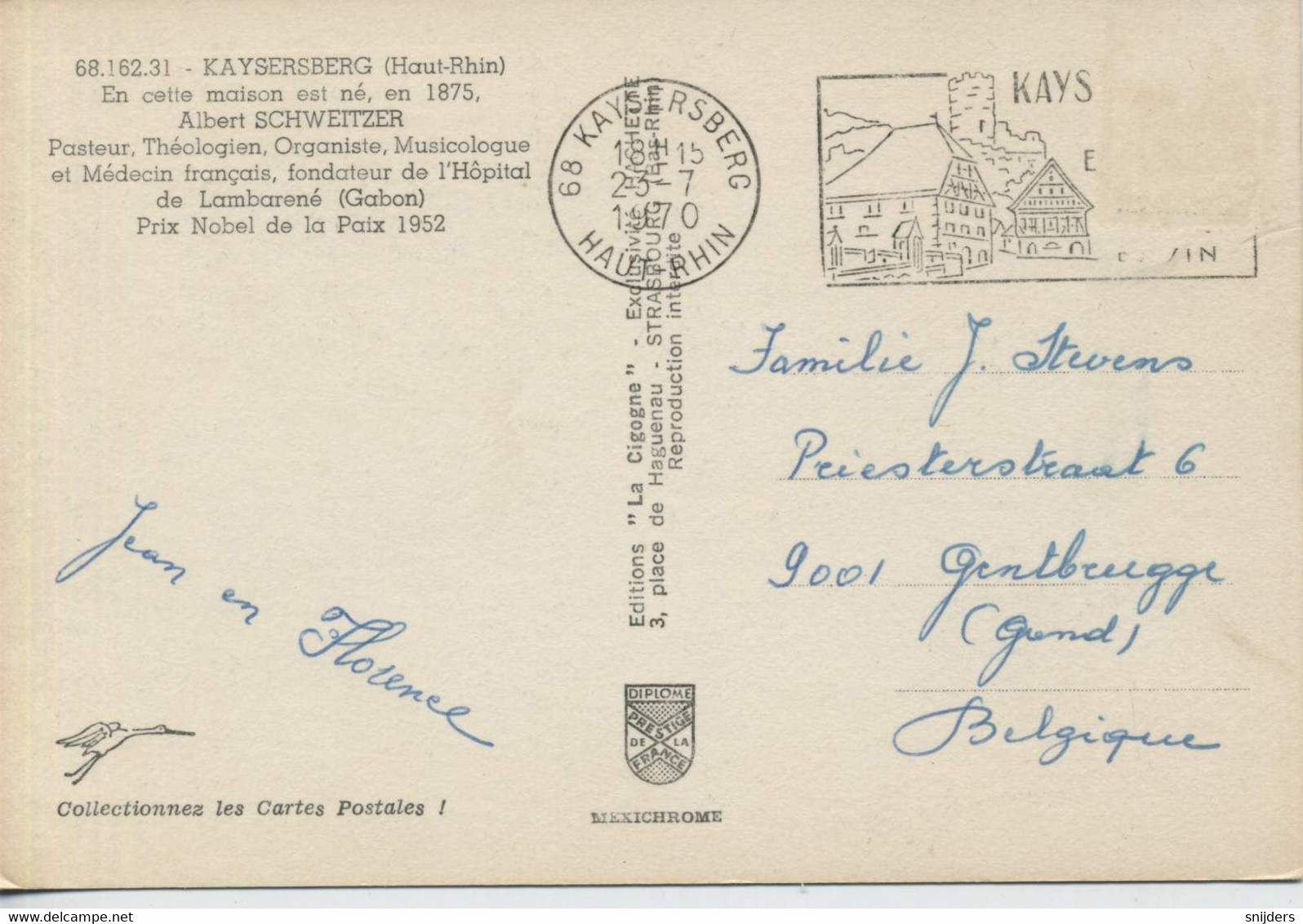 Maison Natale D' Albert Schweitzer (Kaysersberg) Circ. - Prix Nobel