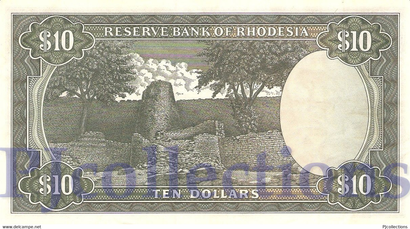 RHODESIA 10 DOLLARS 1975 PICK 33g VF - Rhodesia