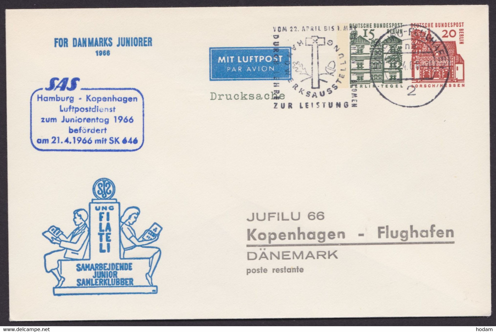 PU 35 C 2/02, Luftpost-Drucksache Nach Dänemark, Ankunft - Enveloppes Privées - Oblitérées