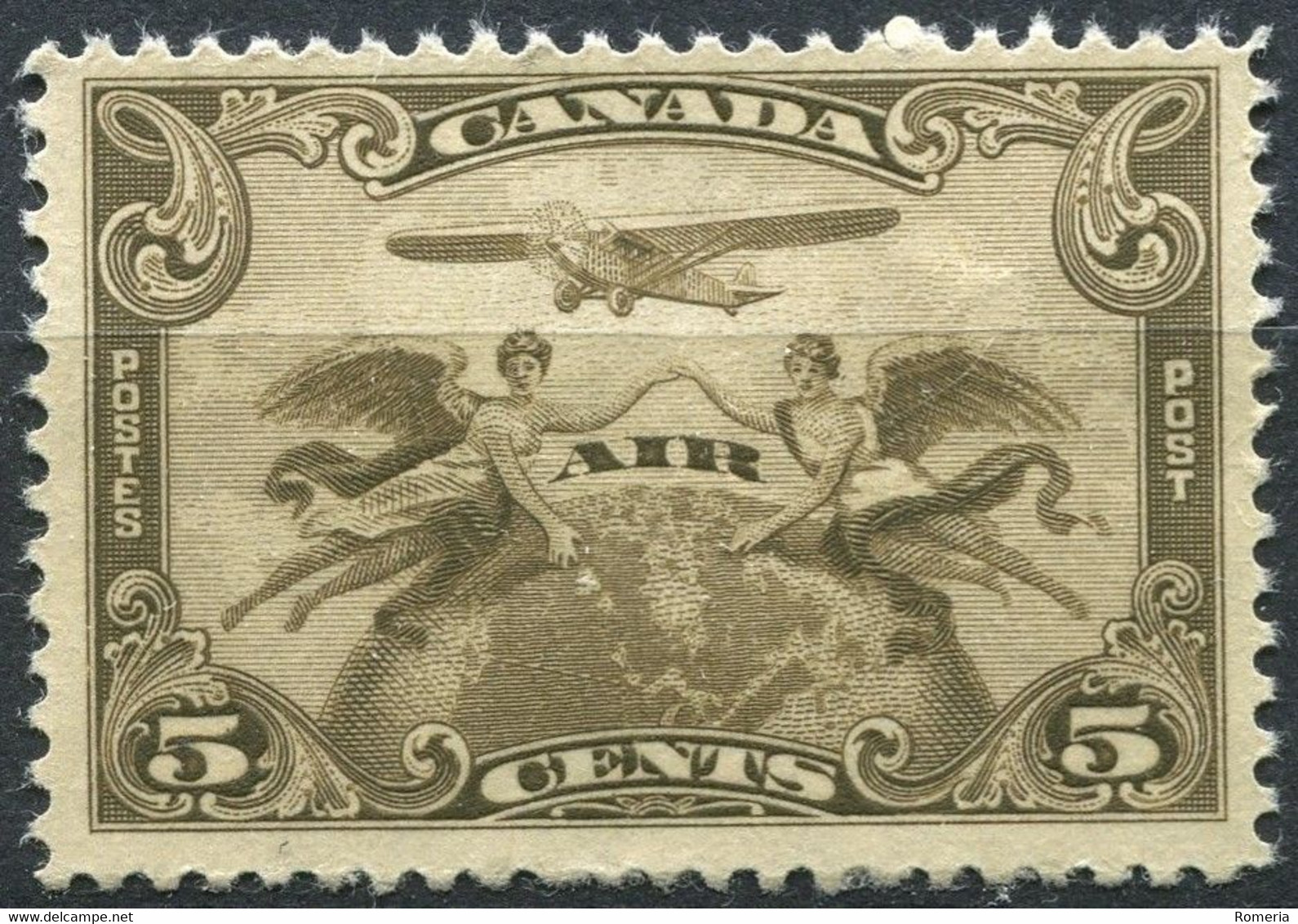 Canada - 1928 - Yt PA 1 - Poste Aérienne - ** Mais Dents Legèrement Rognées Horizontale Bas - Poste Aérienne