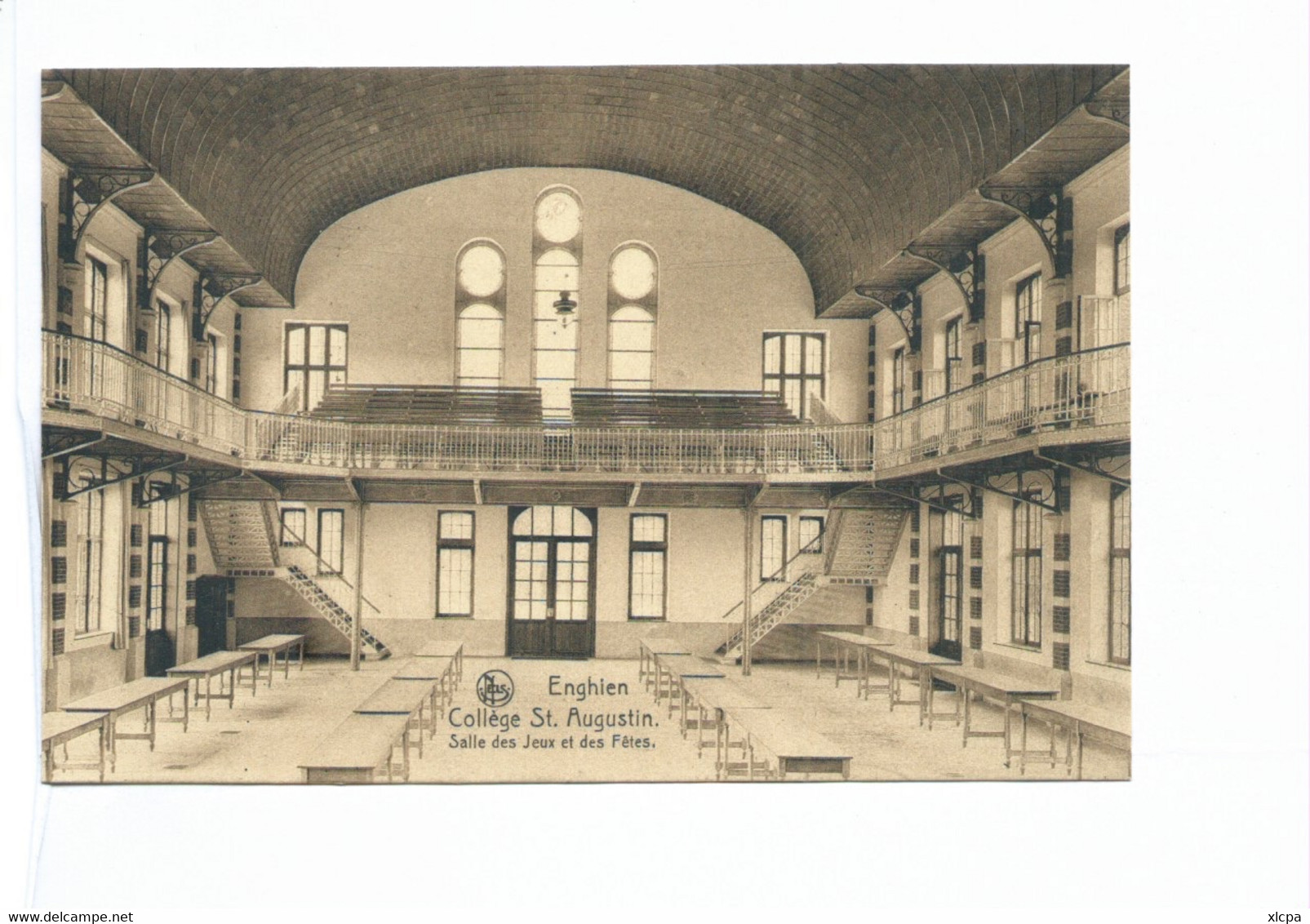 Lot de 8 cartes Enghien Collège Saint Augustin Salle d'académie - Réfectoire etc.