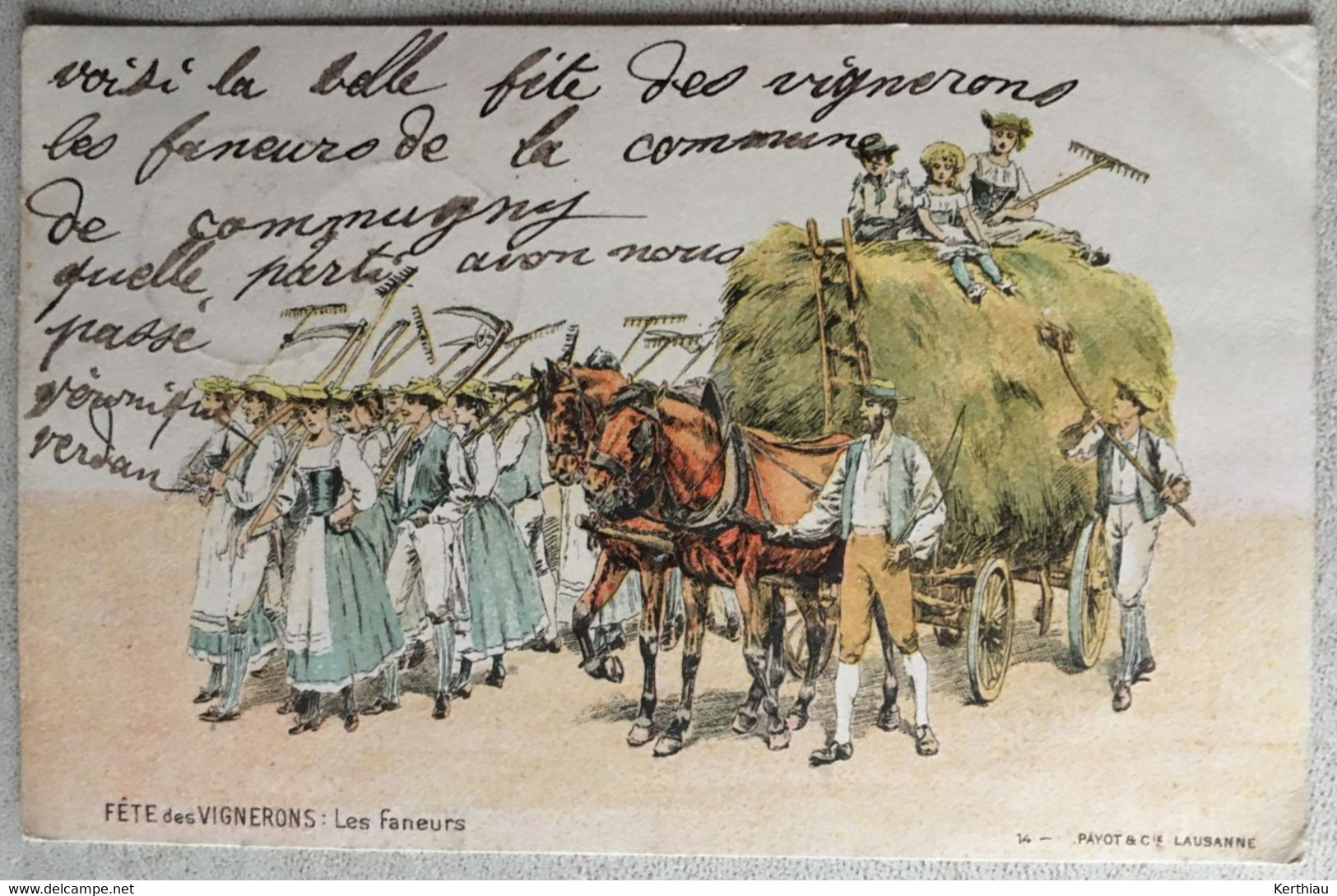 COMMUGNY - Fête Des Vignerons Les Faneurs. Carte Précurseur, Circulée 1901 - Commugny
