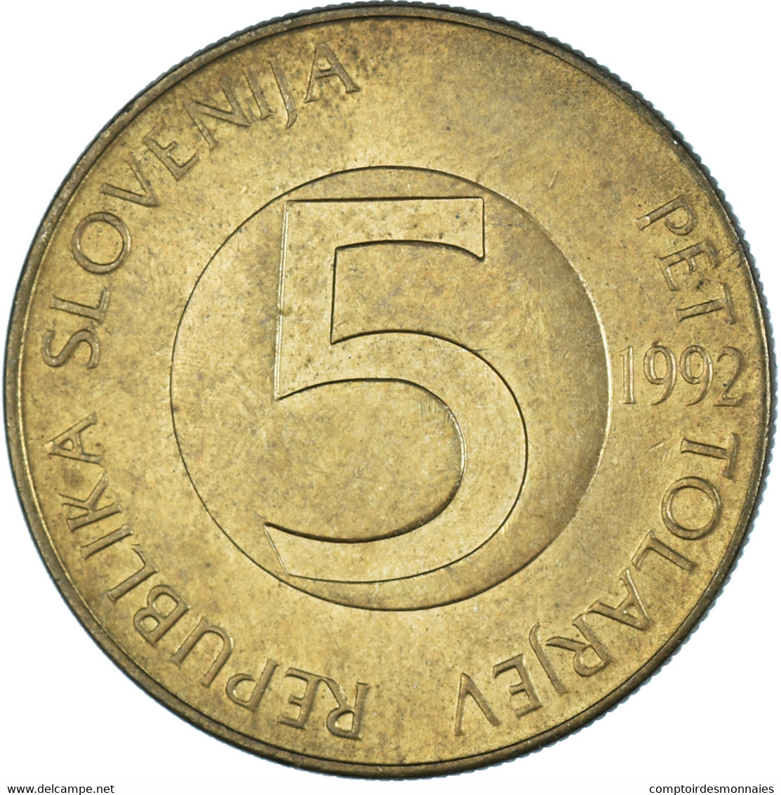 Monnaie, Slovénie, 5 Tolarjev, 1992 - Slovenia