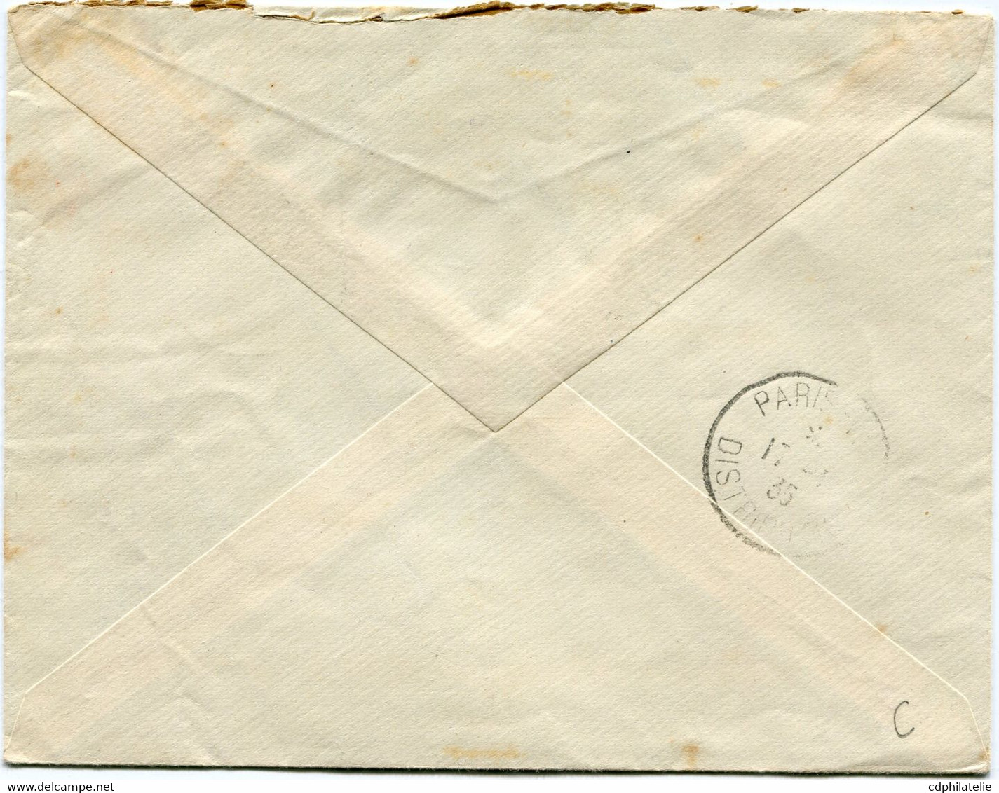 TCHAD LETTRE PAR AVION AVEC CACHET " PAR AVION ALGER CONGO " DEPART FORT-LAMY 11 JANV 35 TCHAD POUR LA FRANCE - Storia Postale