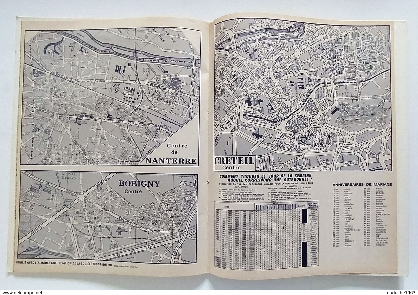 Calendrier La Poste - Almanach PTT 1980 - Paris