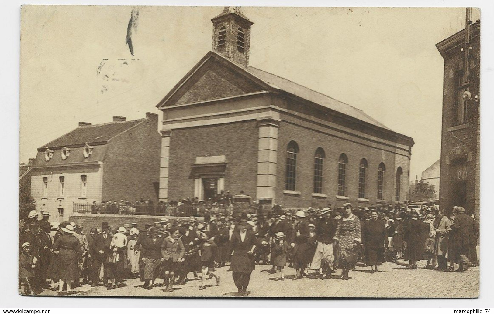 BELGIQUE TEMPLE DE PATURAGES SORTIE CARTE TAXE FRANCE - Colfontaine