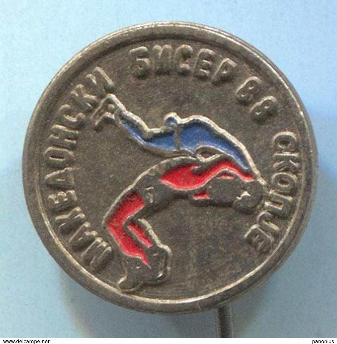 Wrestling - Skopje Macedonia, Vintage Pin Badge Abzeichen - Worstelen