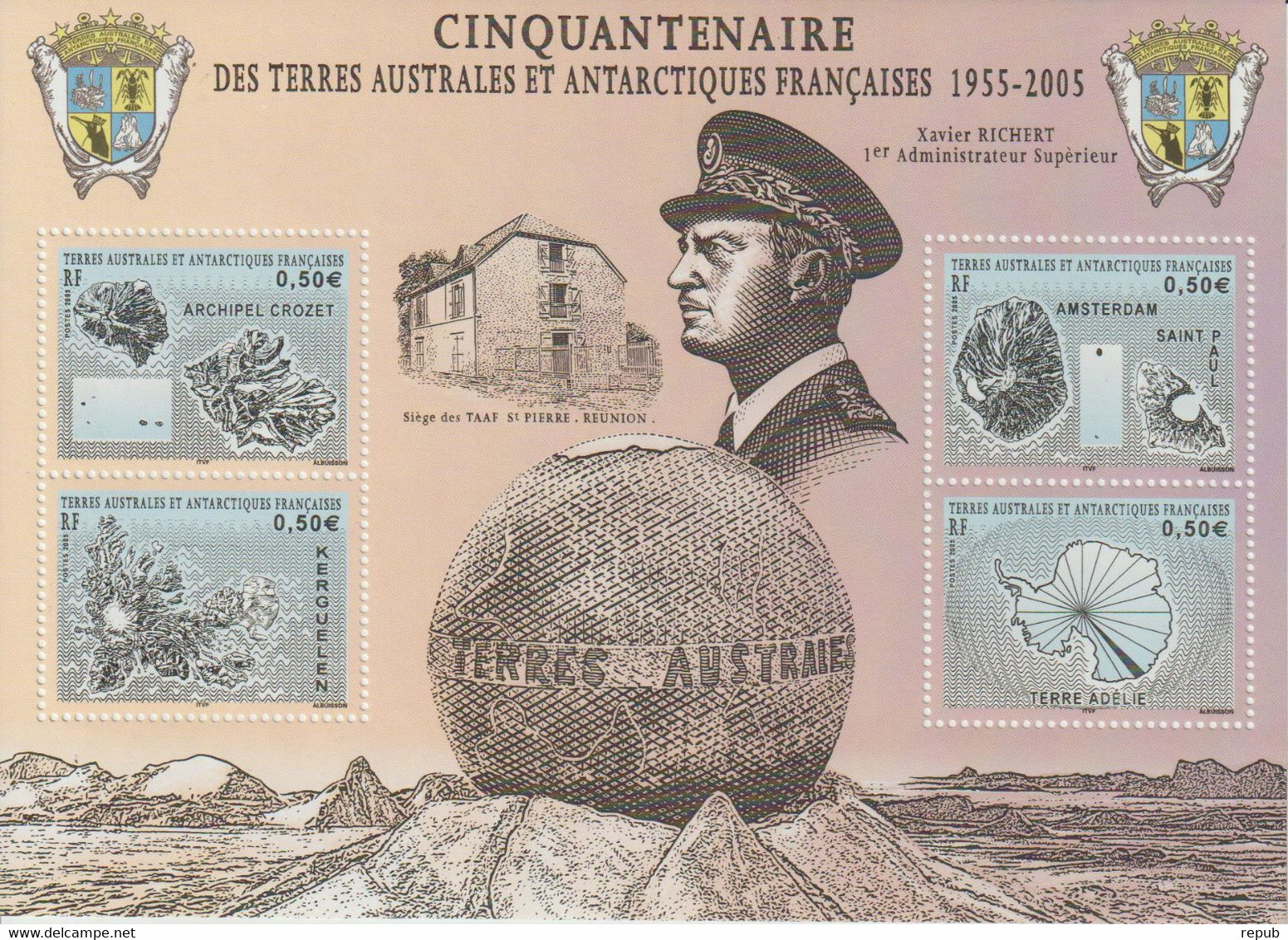 TAAF 2005 Cinquantenaire Des TAAF BF 13 ** MNH - Blocks & Kleinbögen