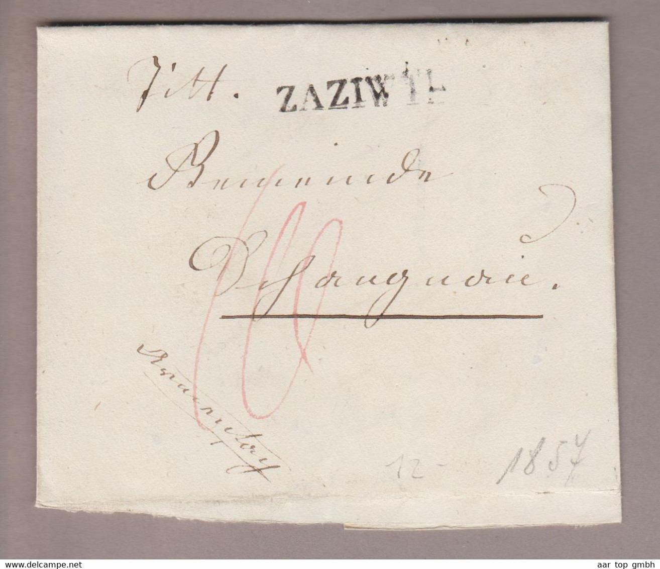 CH Heimat BE Zäziwil 1857-07-18 Langstempel BOM über Bern Nach Langnau - Cartas & Documentos