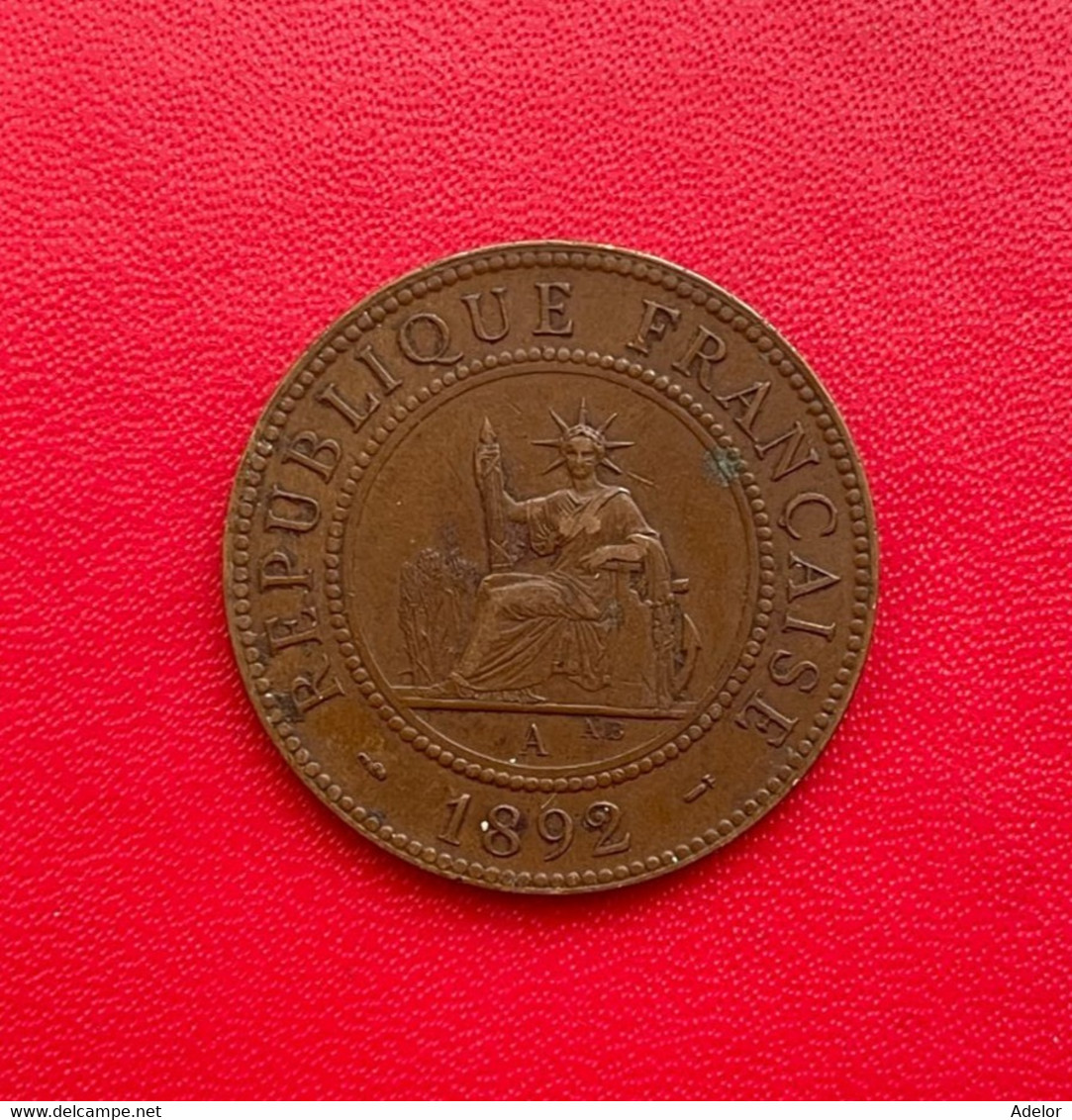 Belle Monnaie De 1 C Indo-Chine Française 1892 A. Etat TTB - Cochinchine