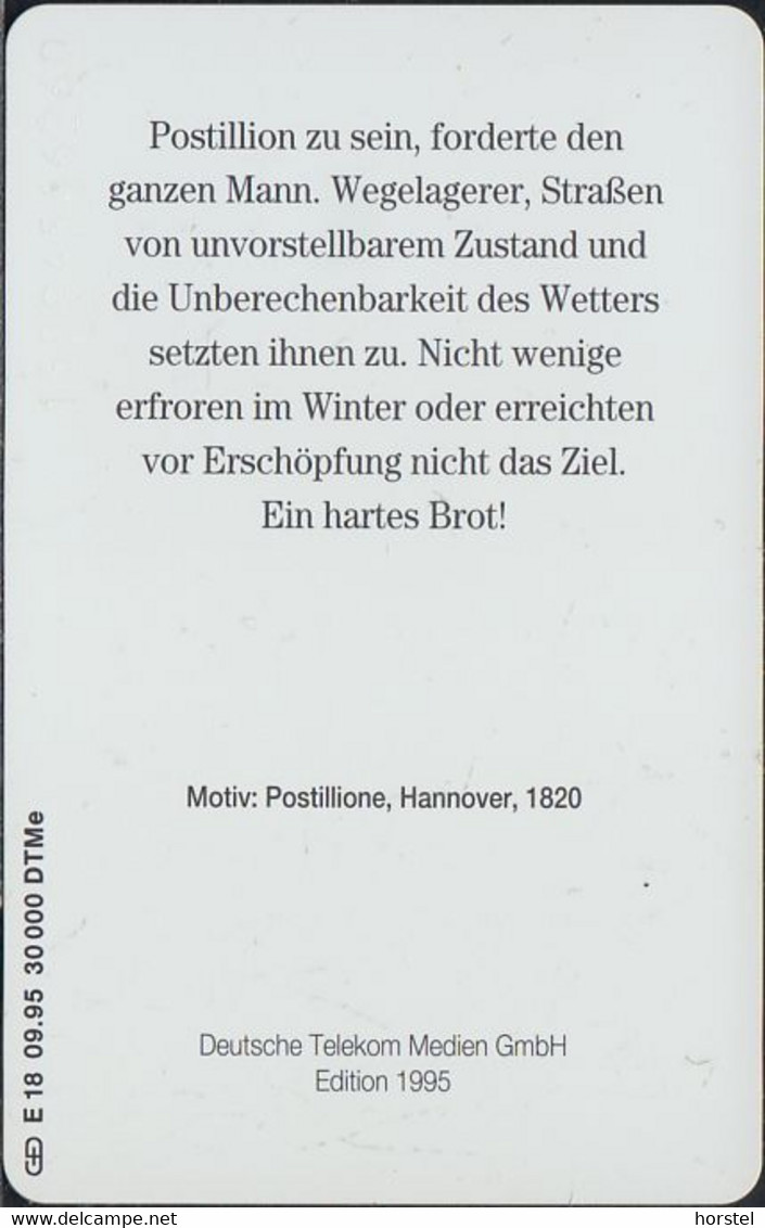 GERMANY E18/95 - 1820 Postillione - Hannover - E-Series: Editionsausgabe Der Dt. Postreklame