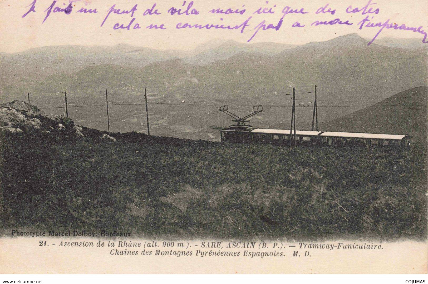 64 - ASCAIN - S00318 - Sare - Ascension De La Rhûne - Tramway Funiculaire - Chaînes Des Montagnes Pyrénéennes Esp.  - L1 - Ascain