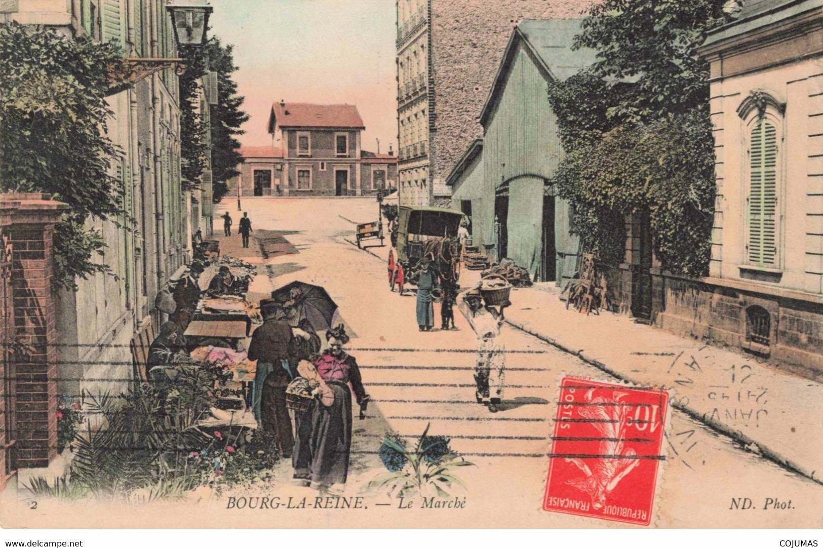 92 - BOURG LA REINE - S00136 - Le Marché - Attelage - L1 - Bourg La Reine