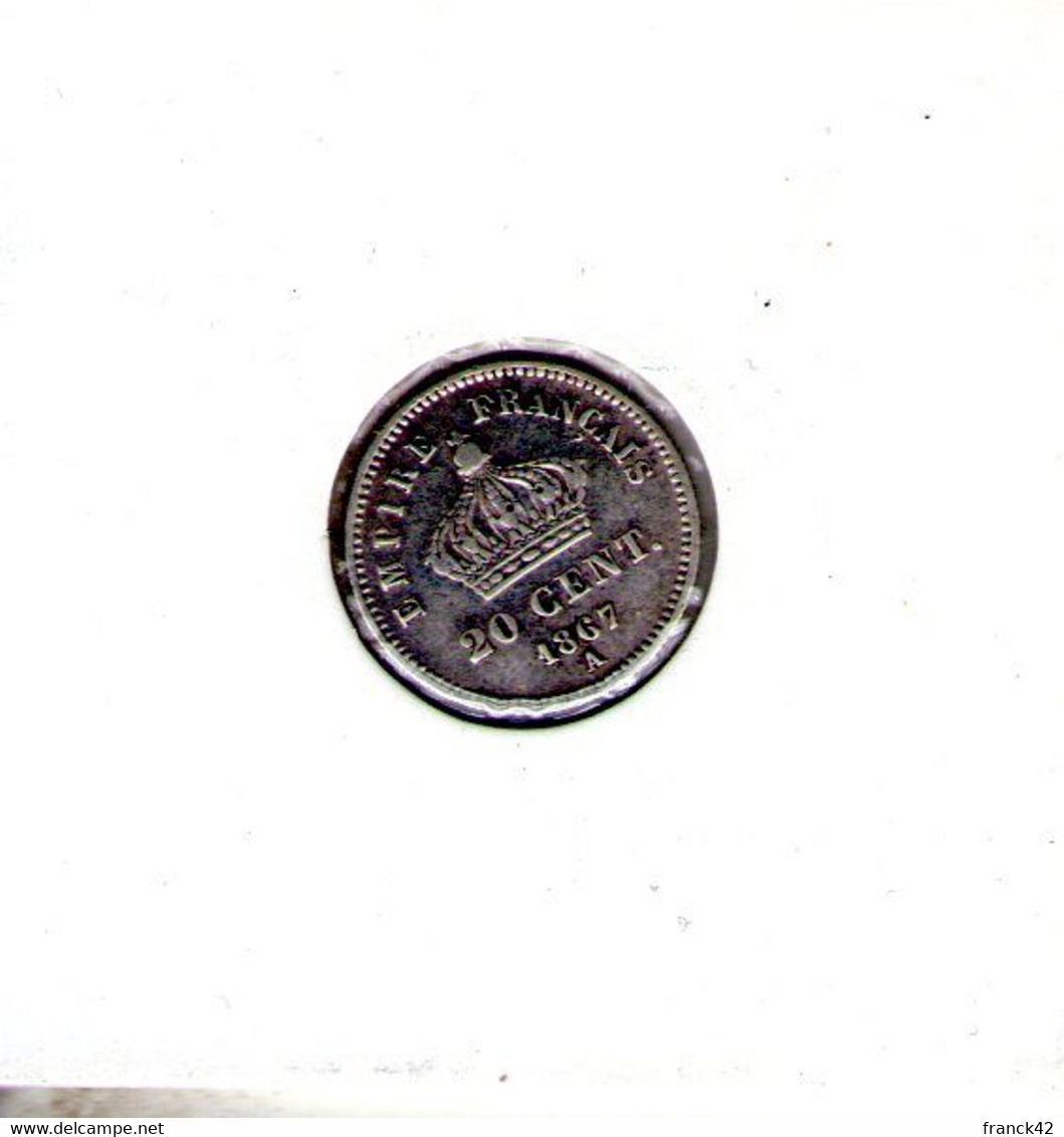 France. Napoléon III. 20 Centimes. 1867 A - 20 Centimes